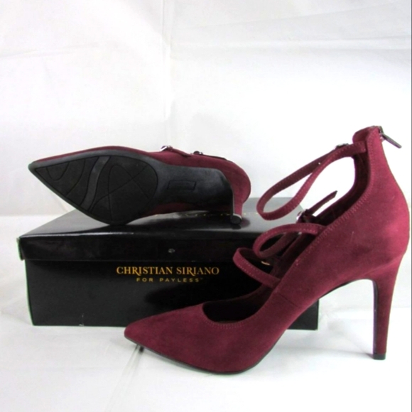 New Women's Size 9 Christian Siriano Leighton Ankle Strap Heels - Wine Red - Picture 2 of 3
